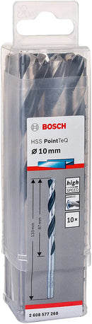 Bosch DIN 338 HSS PointTeQ Metal Drill Bits 10 x 87 x 133 mm (10pcs) (2608577268)