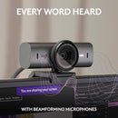Logitech MX Brio Ultra HD 4K Streaming Webcam, 1080p at 60 FPS, USB-C, Webcam Cover With Free Adobe Creative Cloud Subscription (960-001559)