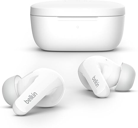 Belkin AUC006BTWH True Wireless Earbuds FLOW Case Qi Charger White
