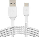 Belkin CAB002BT1MWH Braided USB-A to USB-C Cable 1M – White