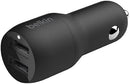 Belkin CCB001BTBK Boost Charge Dual USB Car Charger 24 W+USB-A to USB-C cable