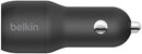 Belkin CCB001BTBK Boost Charge Dual USB Car Charger 24 W+USB-A to USB-C cable
