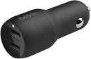 Belkin CCB001BTBK Boost Charge Dual USB Car Charger 24 W+USB-A to USB-C cable
