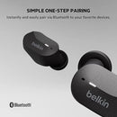 Belkin PAC002BTBK-GR Sounform True Wireless Stem Earbuds With Wireless Charging