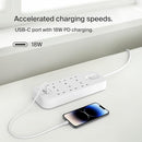Belkin SRB002ar2M 6-Outlet Surge Protector Power Strip,18W, USB A + C