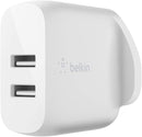 Belkin WCB002MYWH Boost Charge Dual USB-A Wall Charger 24W