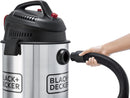 Black & Decker WV1450-B5 Vacuum Cleaner, 1610W 30L Wet and Dry Stainless Steel