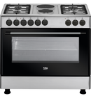Beko GE12121DX 4 Gas + 2 Hot Plates 90*60 Wide Oven Fan-assisted Freestanding Cooker
