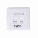 Giganet 2-port Single-Gang Shuttered Keystone Faceplate (GN-FP-02)