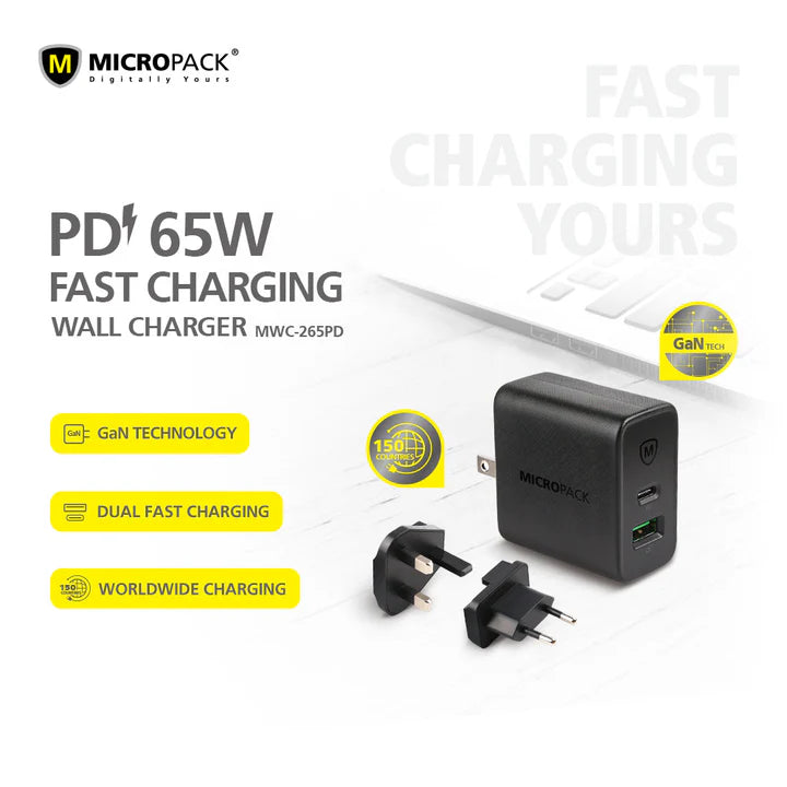 Micropack MWC-265PD 65W Dual Ports Wall Charger