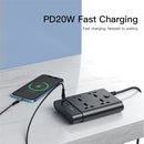 YESIDO MC11 2650W Power Strip 4 UK Sockets + PD + 2 USB Ports Multifunction Power Socket