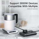 YESIDO MC11 2650W Power Strip 4 UK Sockets + PD + 2 USB Ports Multifunction Power Socket