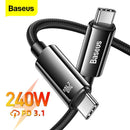 Baseus CAWJ040001 Fast Charging Data Cable Tungsten Gold  Type-C to Type-C 240W 1m