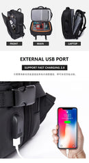 BANGE Travel Overnight Backpack -37L- bag carry, Laptop Multifunction High Quality USB Charging Waterproof Backpack Bag