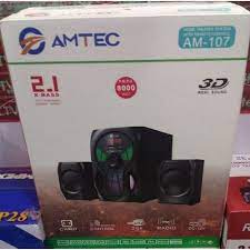 Amtec AM-107 2.1 CH Subwoofer Bluetooth Speaker- 8000WATTS PMPO