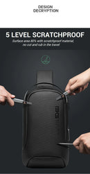 BANGE BG-7221 Laptop Chest Sling Bag - 15.6'' Inch Laptop Backpack, Sleek USB Charging Waterproof, Anti-theft Lock