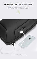 BANGE BG-7221 Laptop Chest Sling Bag - 15.6'' Inch Laptop Backpack, Sleek USB Charging Waterproof, Anti-theft Lock
