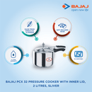 Bajaj PCX 32 2Ltrs Pressure Cooker - with Inner Lid, Sturdy Bakelite Handle