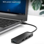 Vention TGKBB Type C to 4 Port USB 3.0 Hub - with Power Supply, 0.15M, 5Gbps Data Transfer Speed