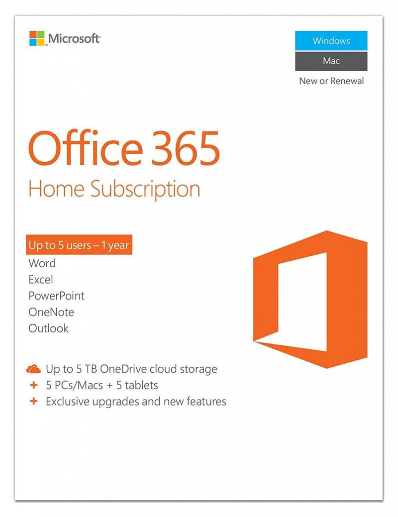 Microsoft Office 365 Home English Subscription 1YR Africa Only Medialess P2 - 6GQ-00686