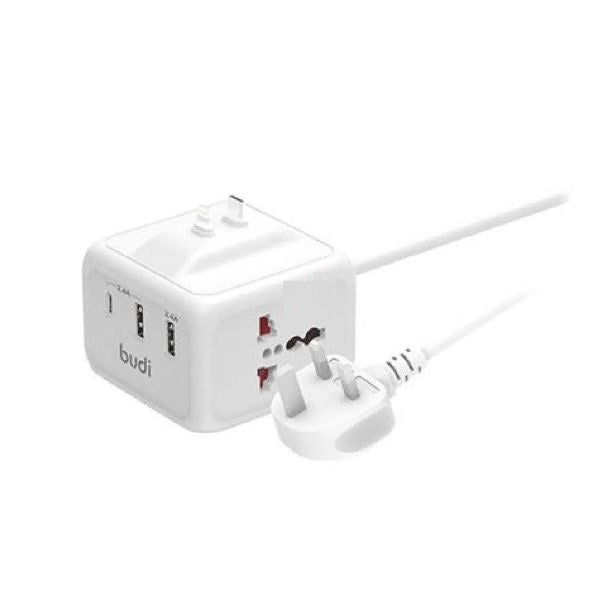 Budi 317UC Power Cube - Dual USB Ports , With Lightning And Type-C Dock