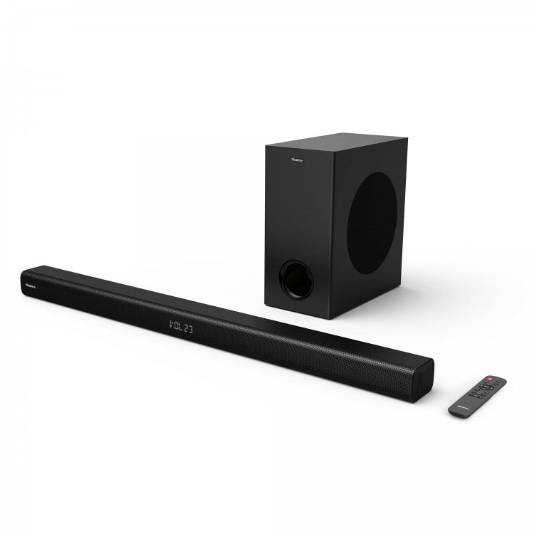 Hisense (HS218) 2.1CH 200W Output Sound Bar With Wireless Subwoofer,Dolby Audio,Bluetooth,HDMI