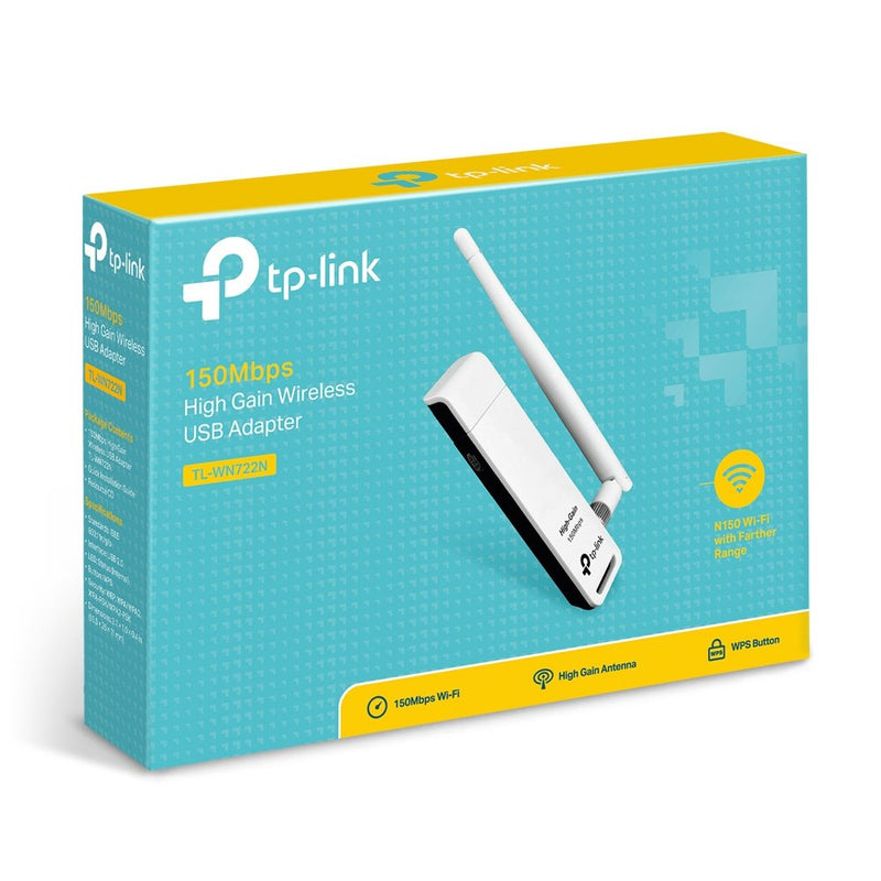TP-Link 150Mbps High Gain Wireless USB Adapter for PC and Laptops (TL-WN722N)