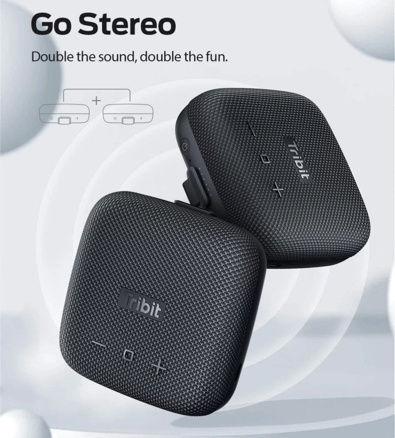 Tribit Storm Box BTS10 IP67 Micro Bluetooth Portable Speaker - Advanced TI Amplifier, Waterproof & Dustproof Outdoor Speaker, Bike Speakers, Built-in X Bass, 100ft Bluetooth Range