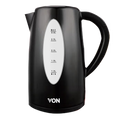 Von VSKL03BNK 3 Liters Cordless Kettle - 2200W, Safety lock lid and open lid automatically
