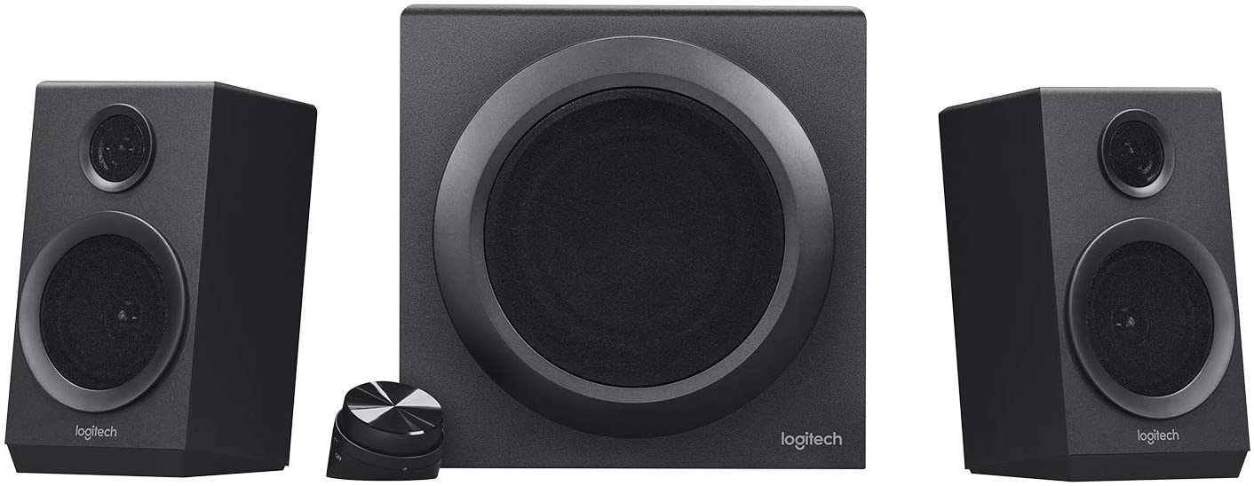 Logitech Z130 PC Speakers, Full Stereo Sound, Strong Bass, 3.5mm Audio  Input, Headphone Jack, Volume Controls, Computer/TV/Smartphone/Tablet -  Black