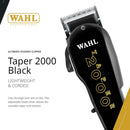Wahl 08472-850 Professional Taper 2000 Hair Clipper – Adjustable Blade, High-Performance Corded Electric Hair Cutting Tool in Black