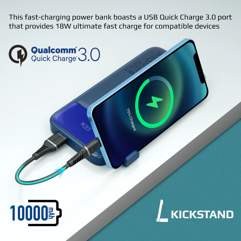Promate 10000mAh Slim Power Bank (Navy)