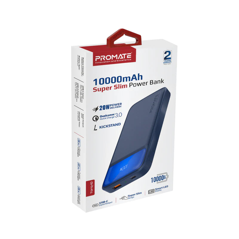 Promate 10000mAh Slim Power Bank (Navy)