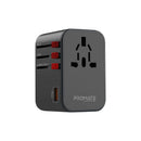 Promate GaNFast Travel Adapter with 65W Power Delivery Dual USB-C (TripMate-GaN65)