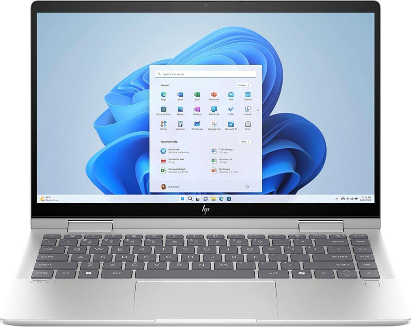 HP Envy X360 2-in-1 Laptop 14-ES1023DX - Intel Core 7 150U, 16GB RAM DDR4-3200, 512GB PCIe NVMe M.2 SSD, Backlit Keyboard, 14" FHD Touch Screen, Windows 11 - 9R8R3UA