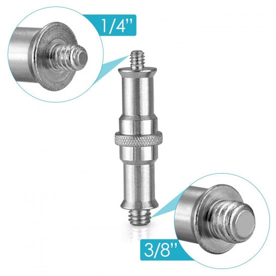 1/4" male to 3/8" male Light Stand Spigot Adapter