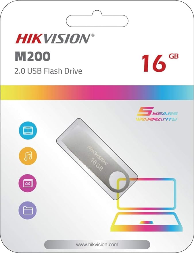 HikVision 16 GB  Flash Disk USB2.0 (HS-USB-m200s) – Metallic