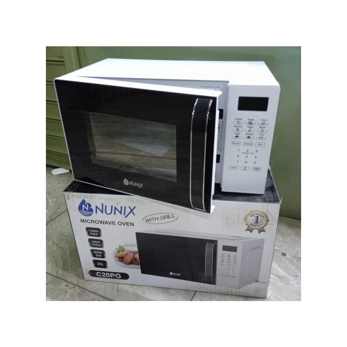 Nunix C20PG 20L Digital Microwave Oven with Grill - 800 Watts, 20 Litres, Digital Control, Grill