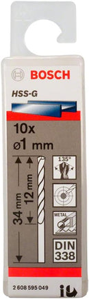 Bosch DIN 338 HSS PointTeQ  1 x 12 x 34 mm (10pcs) (2608577178) 