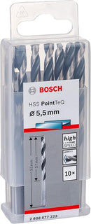 Bosch DIN 338 HSS PointTeQ Metal Drill Bits 5,5 x 57 x 93 mm (10pcs) (2608577223)