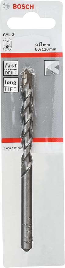 Bosch CYL-3 Concrete Drill Bit 8 x 80 x 120 mm, d 7,5 mm (2608597663)