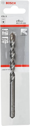 Bosch CYL-3 concrete drill bits 8 x 80 x 120 mm, d 7,5 mm