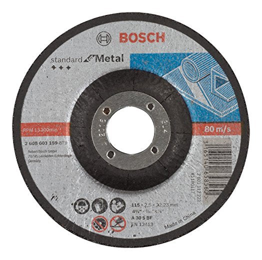 Bosch Standard for Metal grinding disc with depressed centre, 115 mm, 22,23 mm, 6,0 mm (2608603181)
