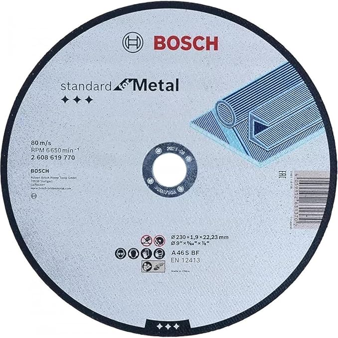 Bosch 2608619770 Standard for metal &amp; Inox cutting disc with depressed centre, 230 mm, 22,23 mm, 1.9 mm