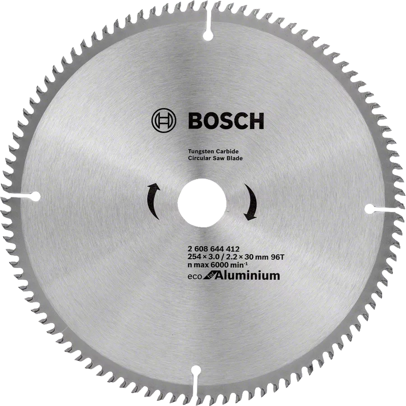 Bosch Circular Saw Blade Eco For Aluminum 254 ×3.0/2.2 × 30 96t (2608644412)