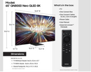 Samsung QN65QN800DU 65-Inch QLED 8K Mini LED Smart TV - Neo Quantum HDR, Dolby Atmos, 165Hz, AI Motion Enhancer, 2024 Model