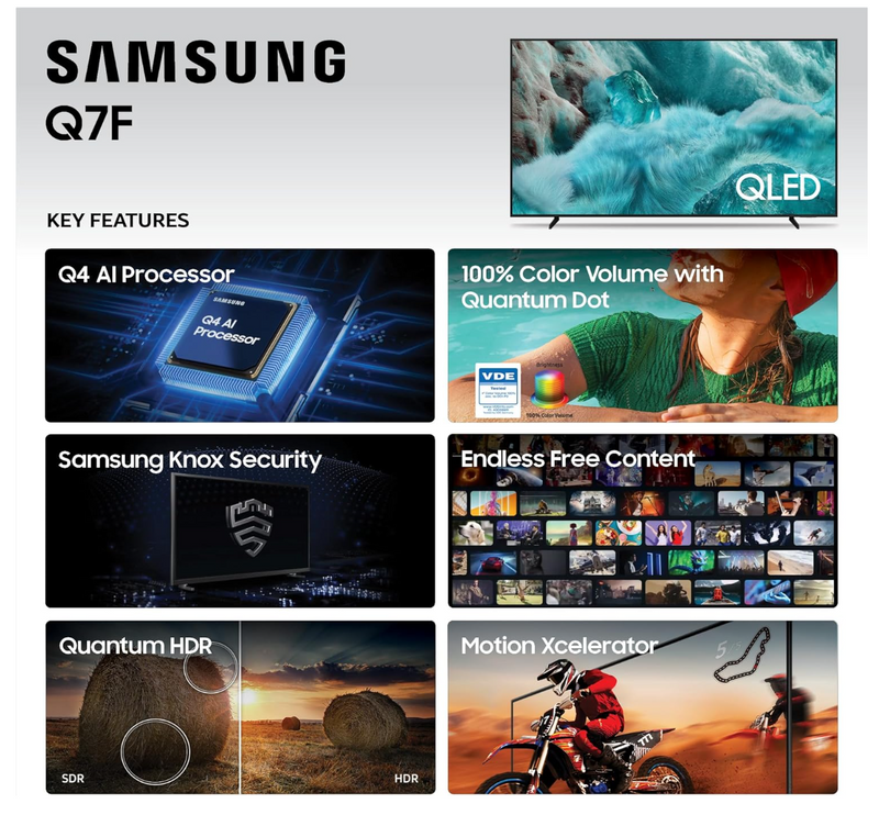 Samsung 75Q8F 75-Inch QLED 4K Smart TV - Samsung Vision AI, Quantum HDR, Object Tracking Sound Lite, Gaming Hub, 2025 Model