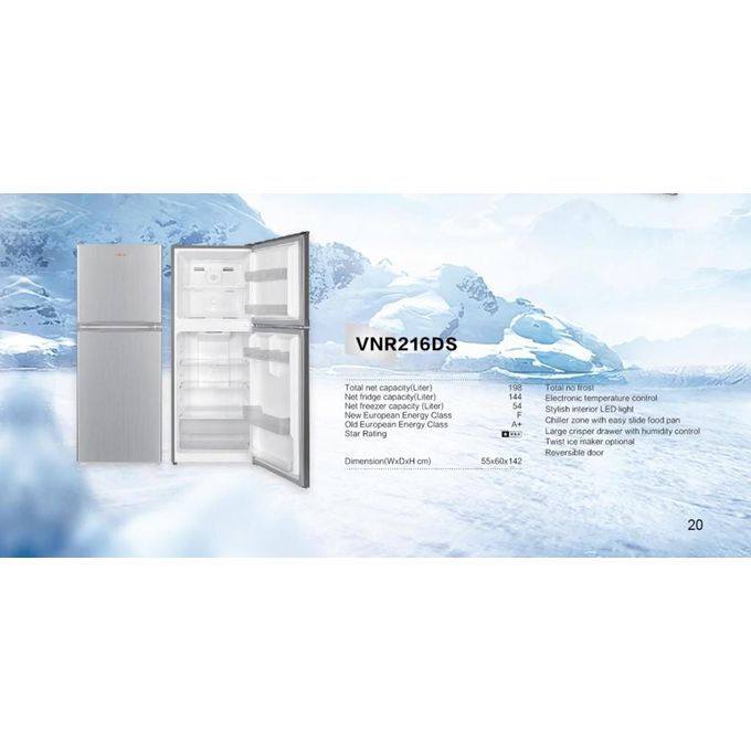 Vitron VDR-216DS 216L Double Door Fridge - 216 Litres, Double Door