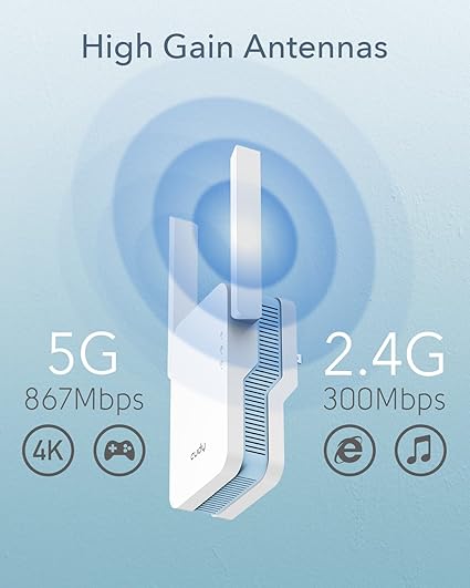 Cudy AC1200 Dual-Band Wi-Fi Range Extender with Mesh (RE1200)
