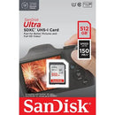 SanDisk Ultra 512GB SDXC memory card 150MB/s SDSDUN4-512G-GN6IN retail package